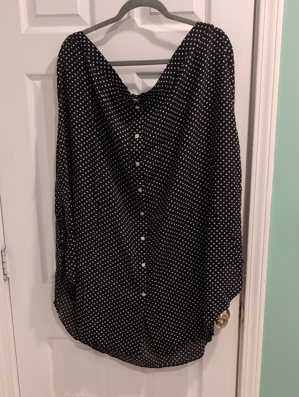 Gap Women's Black Polka Dot Button Up Skirt
